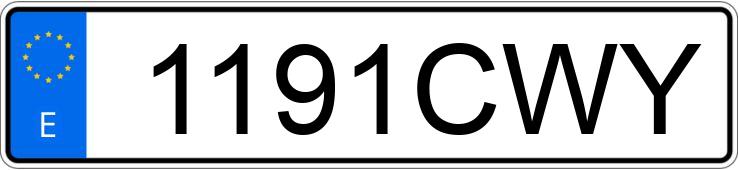 Numer rejestracyjny 1191CWY posiada SEAT IBIZA