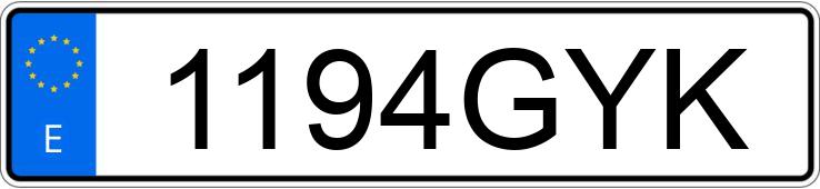 Numer rejestracyjny 1194GYK posiada VOLKSWAGEN GOLF