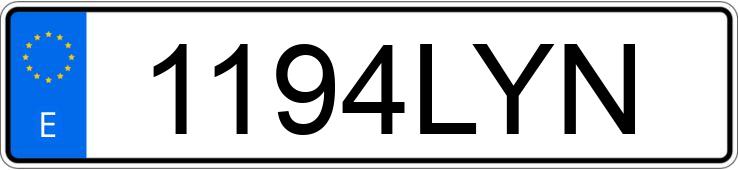 Numer rejestracyjny 1194LYN posiada HONDA SH 125I