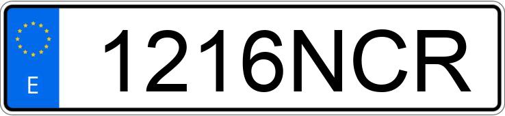 Numer rejestracyjny 1216NCR posiada YAMAHA MT 07