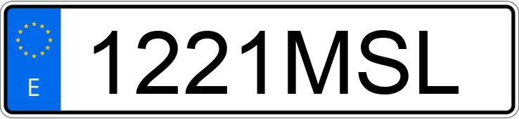 Numer rejestracyjny 1221MSL posiada TOYOTA YARIS