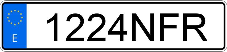 Numer rejestracyjny 1224NFR posiada TOYOTA YARIS