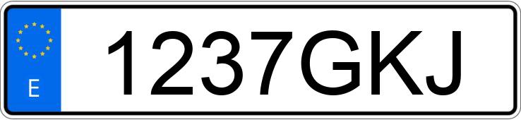 Numer rejestracyjny 1237GKJ posiada VOLKSWAGEN GOLF