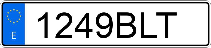 Numer rejestracyjny 1249BLT posiada PEUGEOT 206