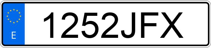 Numer rejestracyjny 1252JFX posiada AUDI A7 SPORTBACK