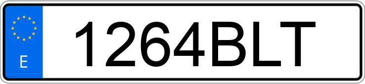 Numer rejestracyjny 1264BLT posiada PEUGEOT 206