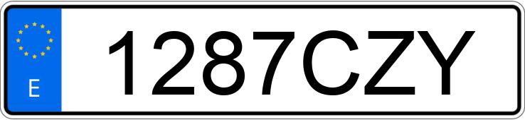 Numer rejestracyjny 1287CZY posiada SEAT IBIZA