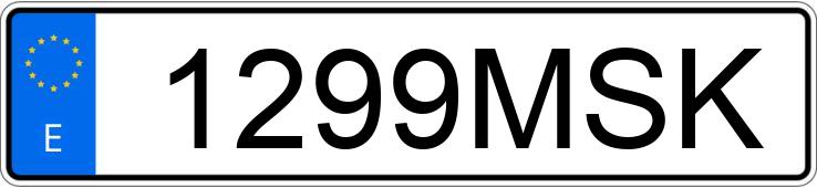 Numer rejestracyjny 1299MSK posiada SEAT IBIZA