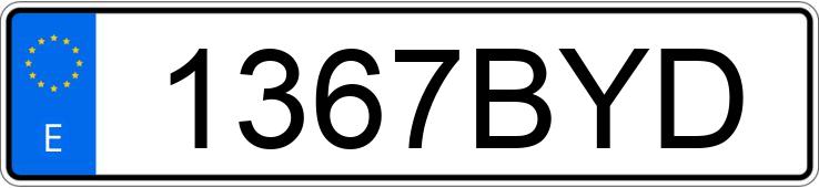 Numer rejestracyjny 1367BYD posiada PEUGEOT 206