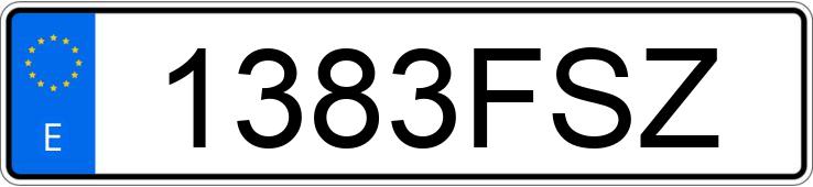 Numer rejestracyjny 1383FSZ posiada PORSCHE CAYENNE