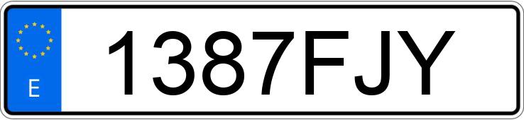 Numer rejestracyjny 1387FJY posiada TOYOTA COROLLA