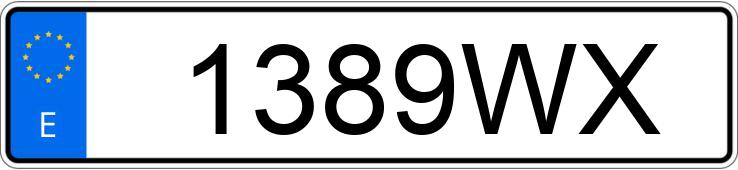 Numer rejestracyjny 1389WX posiada Honda MBX