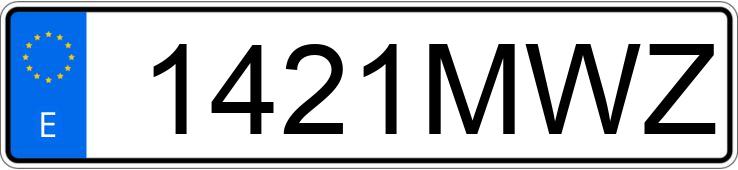 Numer rejestracyjny 1421MWZ posiada TRS ONE