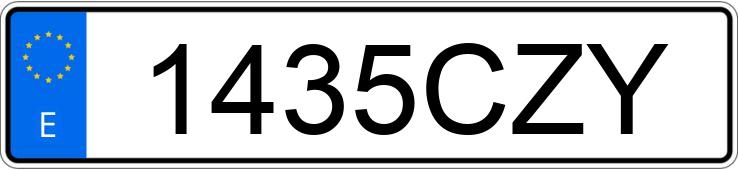 Numer rejestracyjny 1435CZY posiada SUZUKI JIMNY