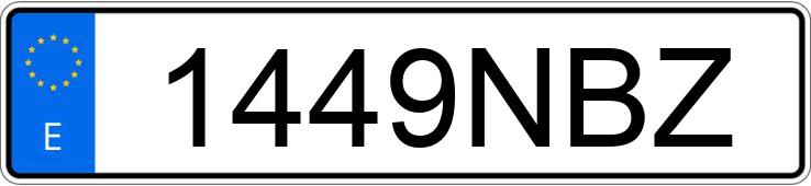 Numer rejestracyjny 1449NBZ posiada MERCEDES C (205)