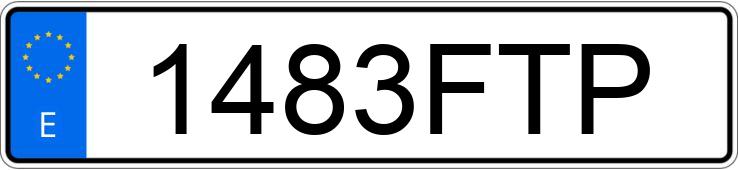 Le numéro d’enregistrement 1483FTP a FIAT PUNTO