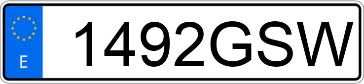 Numer rejestracyjny 1492GSW posiada VOLKSWAGEN GOLF