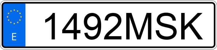 Numer rejestracyjny 1492MSK posiada TOYOTA COROLLA
