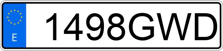 Numer rejestracyjny 1498GWD posiada VOLKSWAGEN GOLF