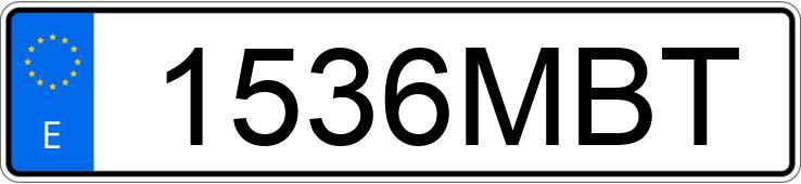 Numer rejestracyjny 1536MBT posiada VOLKSWAGEN MULTIVAN