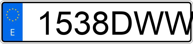 Numer rejestracyjny 1538DWW posiada NISSAN PRIMASTAR