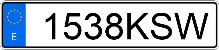 Numer rejestracyjny 1538KSW posiada KIA SPORTAGE