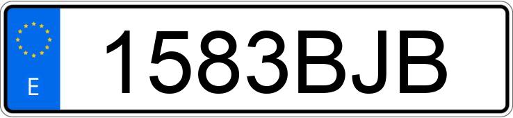 Numer rejestracyjny 1583BJB posiada MITSUBISHI ECLIPSE