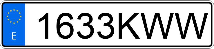 Numer rejestracyjny 1633KWW posiada AUDI A3 SPORTBACK