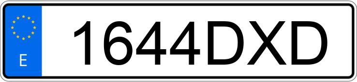 Numer rejestracyjny 1644DXD posiada VOLKSWAGEN GOLF