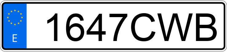 Numer rejestracyjny 1647CWB posiada VOLKSWAGEN GOLF