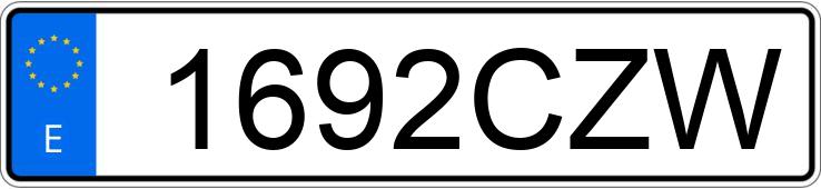 Numer rejestracyjny 1692CZW posiada MERCEDES C (203)