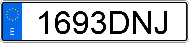 Numer rejestracyjny 1693DNJ posiada PORSCHE BOXSTER