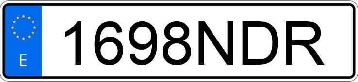 Numer rejestracyjny 1698NDR posiada VOLKSWAGEN GOLF