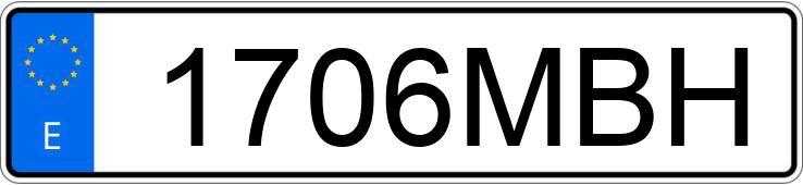 Numer rejestracyjny 1706MBH posiada MG EHS