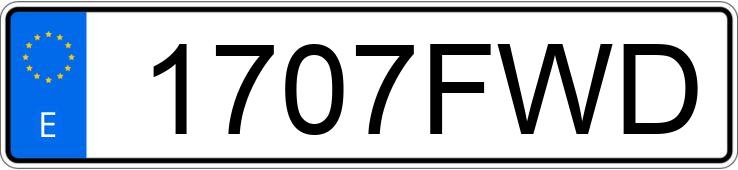 Numer rejestracyjny 1707FWD posiada FIAT SCUDO