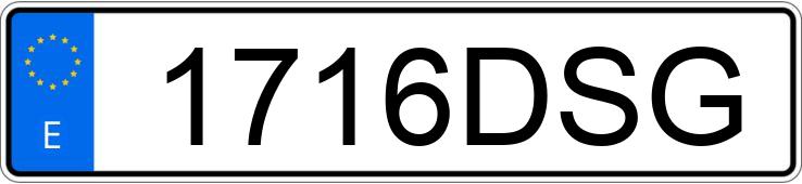 Numer rejestracyjny 1716DSG posiada AUDI A4