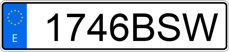 Numer rejestracyjny 1746BSW posiada VOLKSWAGEN PASSAT
