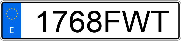 Numer rejestracyjny 1768FWT posiada RENAULT LAGUNA