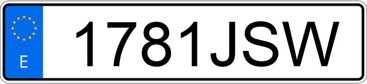 Numer rejestracyjny 1781JSW posiada VOLKSWAGEN GOLF