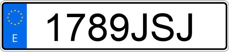 Le numéro d’enregistrement 1789JSJ a VOLKSWAGEN GOLF