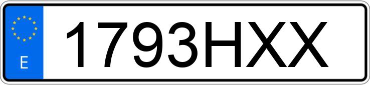 Numer rejestracyjny 1793HXX posiada JAGUAR F TYPE