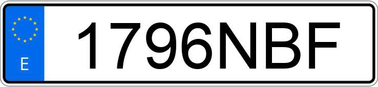 Numer rejestracyjny 1796NBF posiada VOLKSWAGEN GOLF