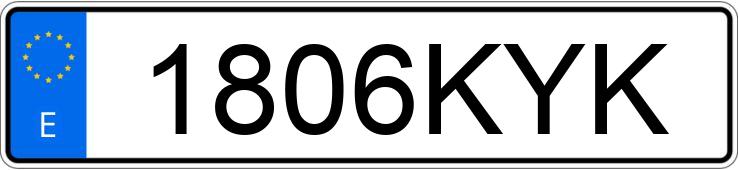 Numer rejestracyjny 1806KYK posiada FIAT 500