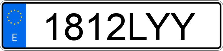 Numer rejestracyjny 1812LYY posiada TESLA MODEL 3