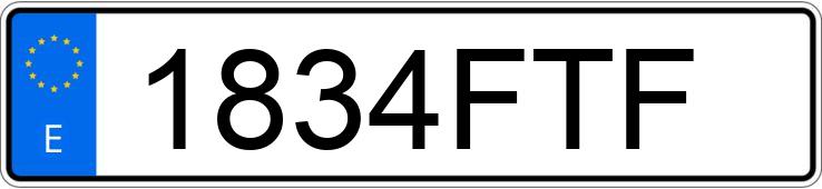 Numer rejestracyjny 1834FTF posiada AUDI A3 SPORTBACK