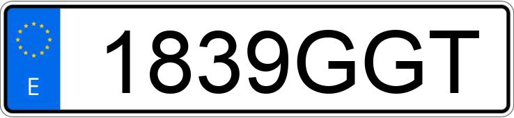 Numer rejestracyjny 1839GGT posiada FIAT PUNTO