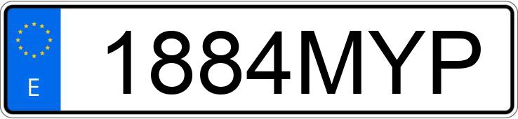 Numer rejestracyjny 1884MYP posiada MG HS Numer rejestracyjny 1884MYP posiada MG HS