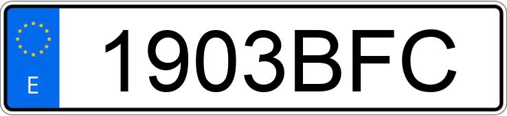 Registreringsnummeret 1903BFC har OPEL ZAFIRA