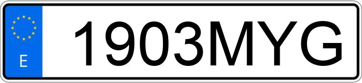 Numer rejestracyjny 1903MYG posiada MINI MINI