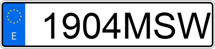 Numer rejestracyjny 1904MSW posiada PEUGEOT 207